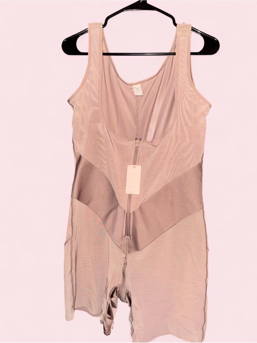 Brown Shaping Bodysuit with Front Zip - Blush